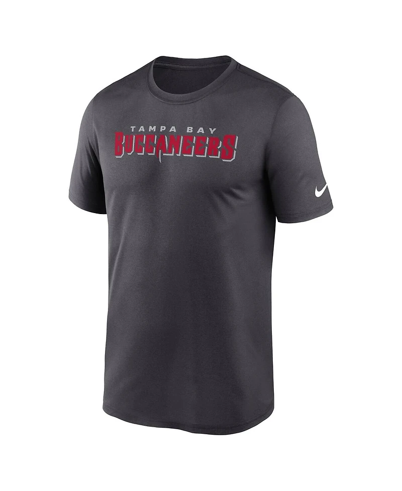 Nike Men's Pewter Tampa Bay Buccaneers Primetime Legend Wordmark Performance T-Shirt