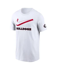 Nike Men's White Georgia Bulldogs Primetime 2-Hit Swoosh T-Shirt
