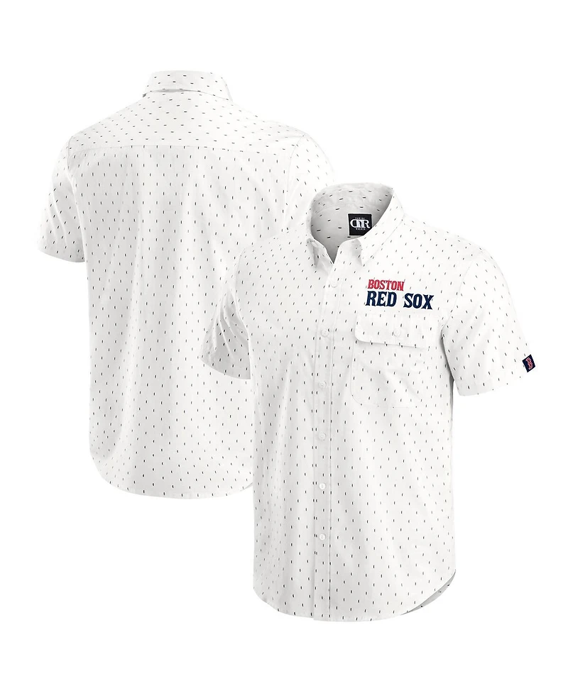 Darius Rucker Collection by Fanatics Men's Cream Boston Red Sox Printed Button-Down Shirt