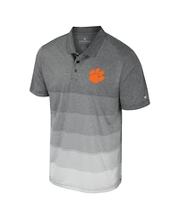 Colosseum Men's Gray Clemson Tigers Striped Mesh Polo Shirt