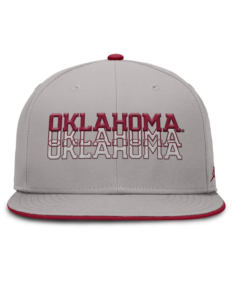Jordan Men's Gray Oklahoma Sooners True Primetime Performance Fitted Hat