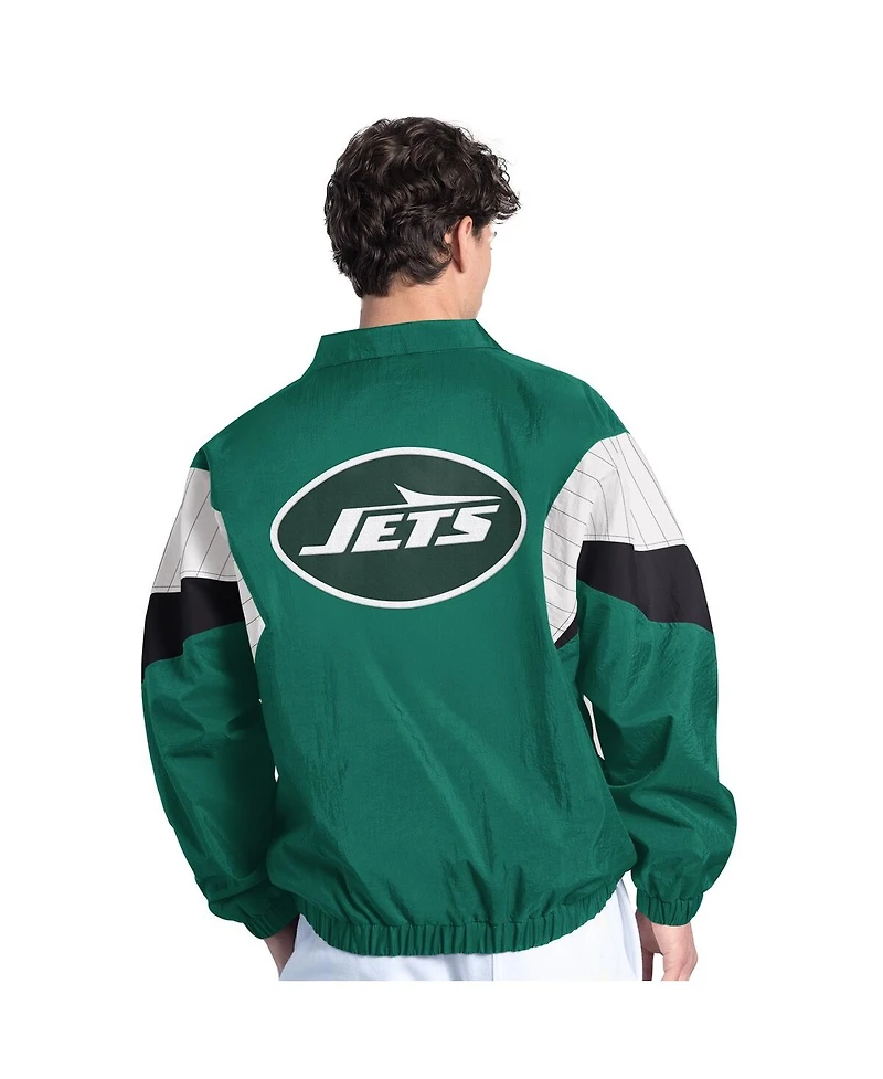 Starter Men's Green New York Jets Yard Line Full-Zip Jacket