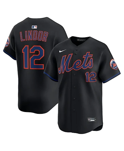 Nike Men's Francisco Lindor Black New York Mets Alternate Limited Jersey