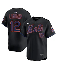 Nike Men's Francisco Lindor Black New York Mets Alternate Limited Jersey