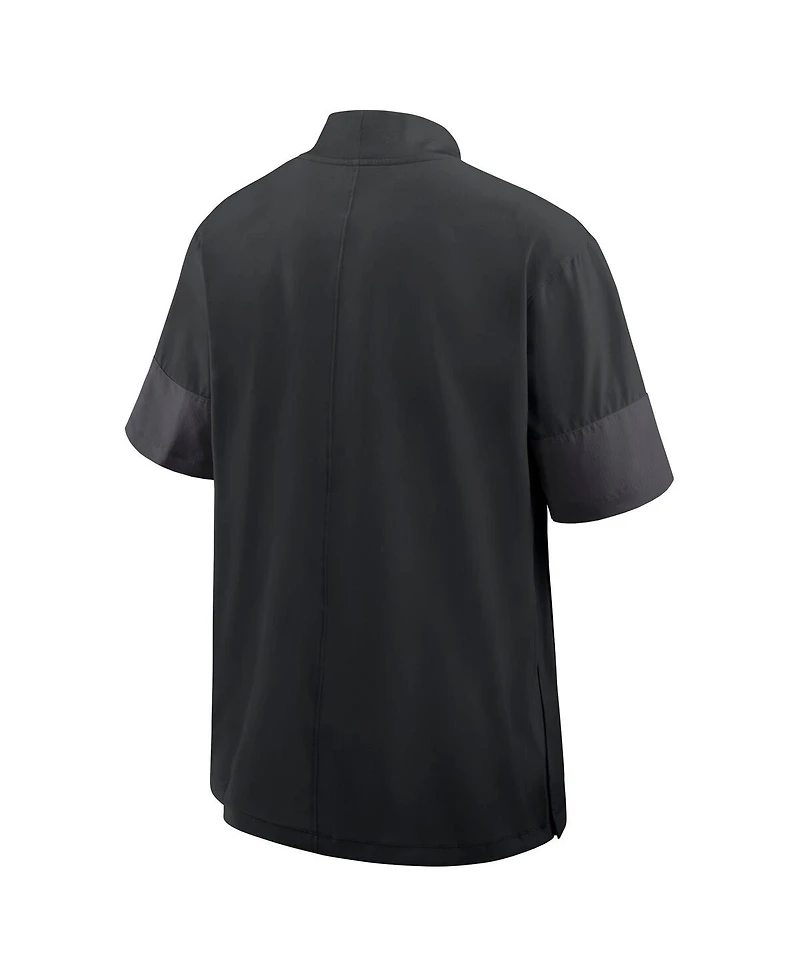 Nike Men's Black Oregon Ducks 2025 Sideline Coaches Lightweight Short Sleeve Jacket