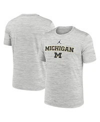 Jordan Men's Gray Michigan Wolverines 2025 Sideline Velocity Performance T-Shirt