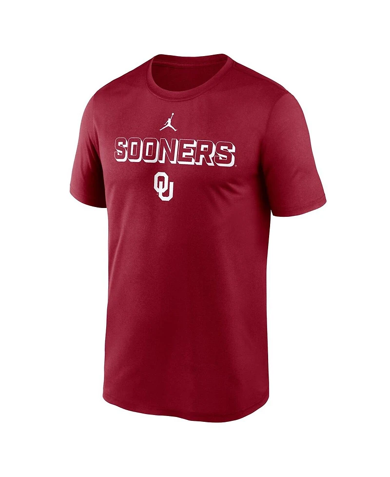 Jordan Men's Crimson Oklahoma Sooners 2025 Sideline Legend Performance T-Shirt