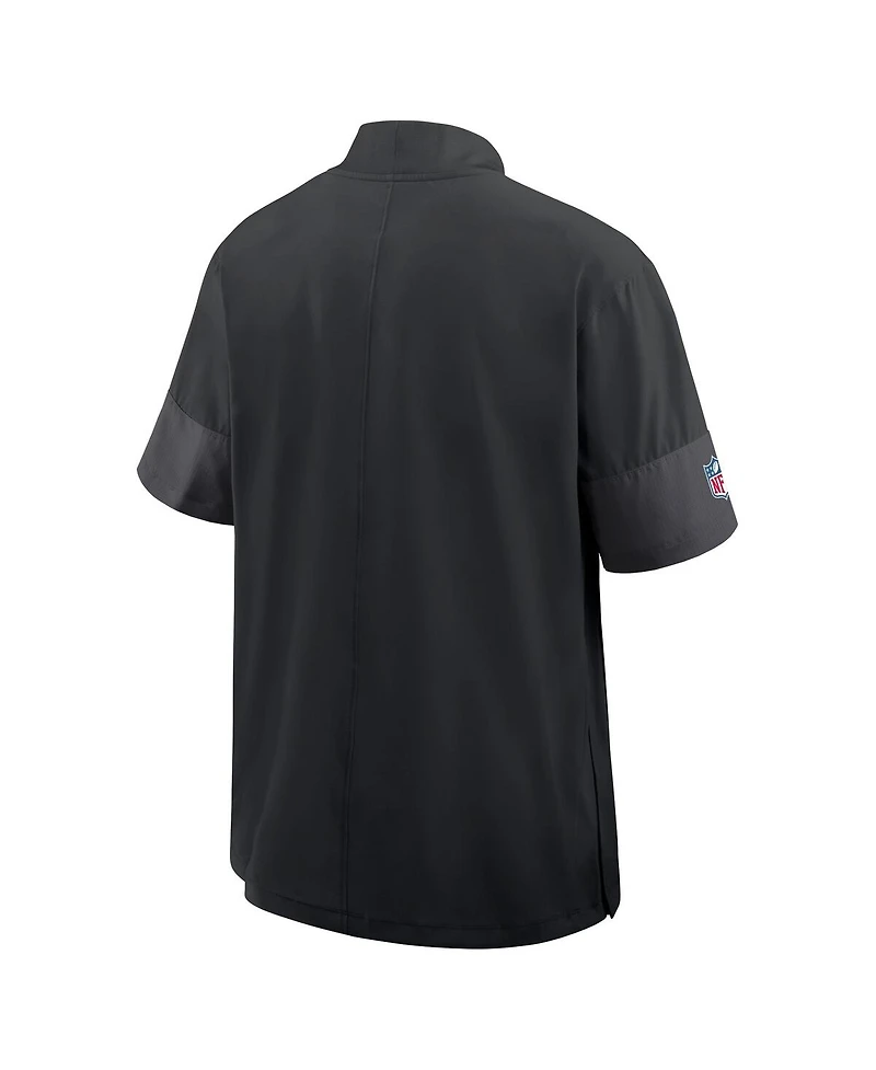 Nike Men's Black Minnesota Vikings Sideline Short Sleeve Quarter-Zip Performance Coach Jacket
