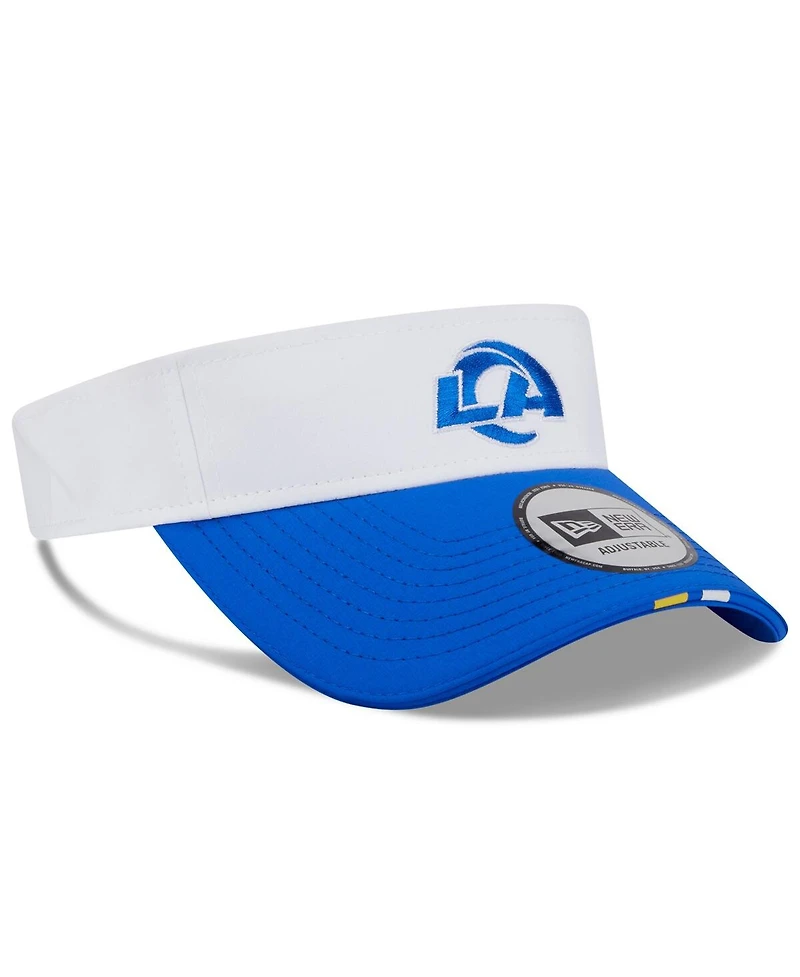 New Era Men's White/Royal Los Angeles Rams 2025 Nfl Training Camp Adjustable Visor Hat
