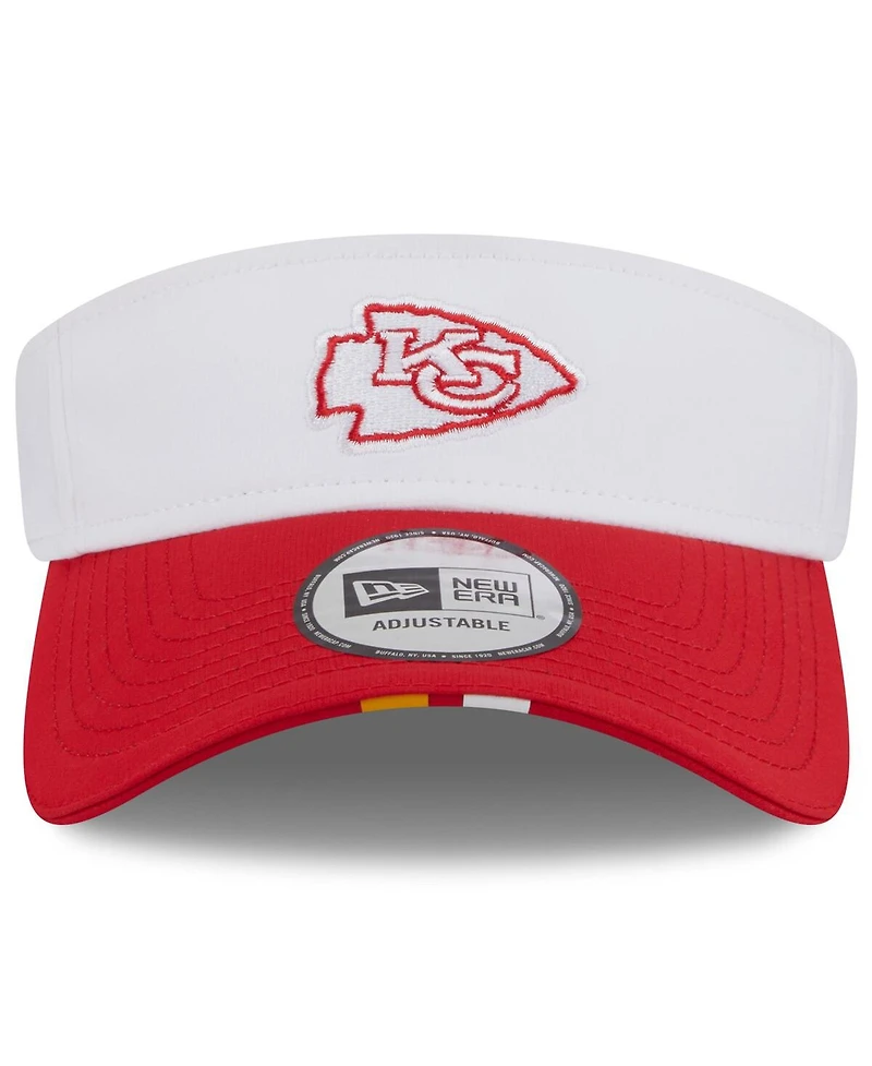 New Era Men's White/Red Kansas City Chiefs 2025 Nfl Training Camp Adjustable Visor Hat