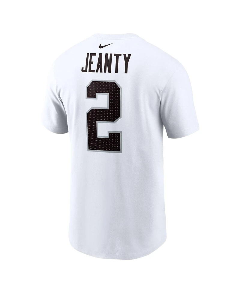 Nike Men's Ashton Jeanty White Las Vegas Raiders 2025 Nfl Draft First Round Pick Player Name Number T-Shirt