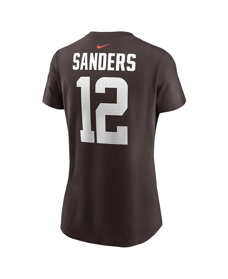 Nike Women's Shedeur Sanders Brown Cleveland Browns 2025 Nfl Draft Name Number T-Shirt