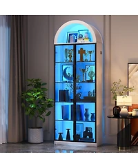 Vlsrka 76" 8-Tier Display Cabinet with 3-Color Motion Led