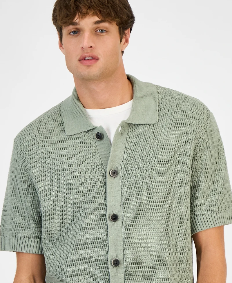 Sun + Stone Men's Short-Sleeve Cardigan, Macy's Exclusive