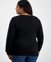 Holiday Lane Plus Truck Long-Sleeve T-Shirt, Macy's Exclusive