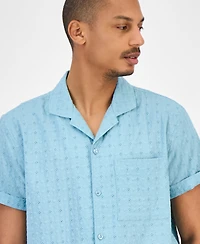 Sun + Stone Men's Eyelet Camp Shirt, Macy's Exclusive