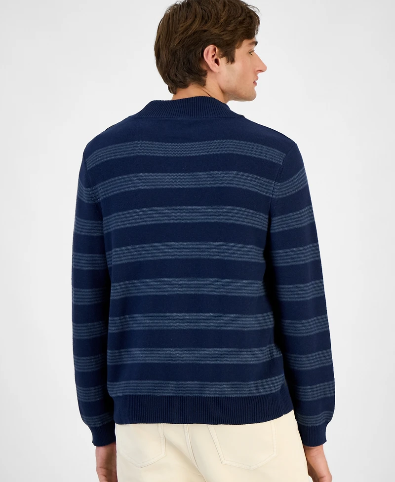 Sun + Stone Men's Striped Shawl-Collar Sweater, Macy's Exclusive