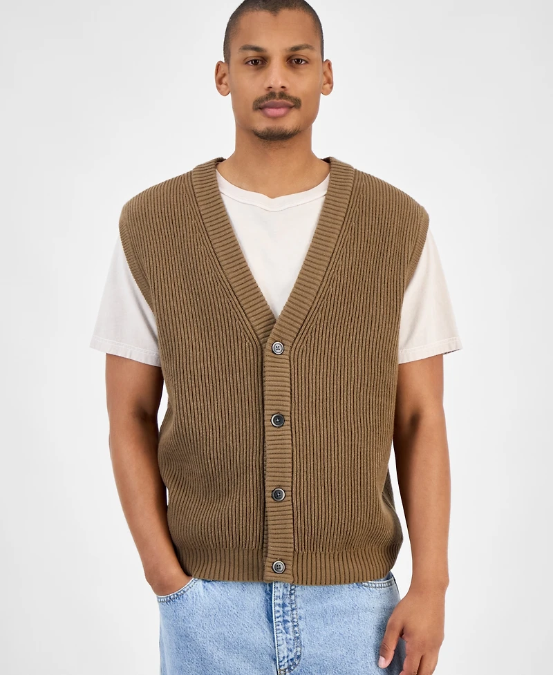 Sun + Stone Men's Sweater Vest, Macy's Exclusive