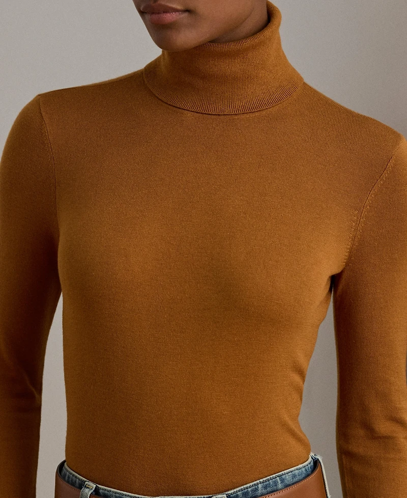 Lauren Ralph Women's Silk-Blend Turtleneck Sweater