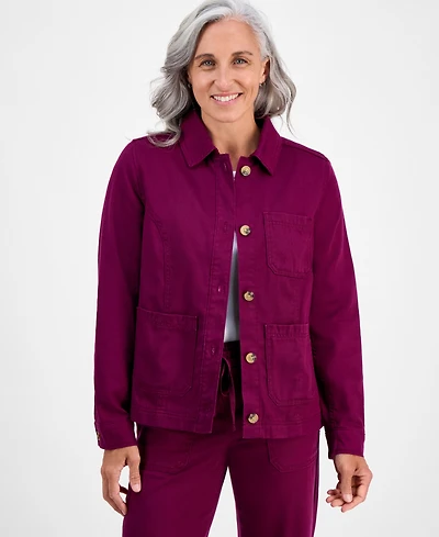 Style & Co Petite Twill Jacket, Macy's Exclusive