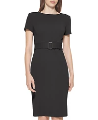 Calvin Klein Women's Short-Sleeve Scuba Sheath Dress