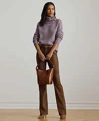 Lauren Ralph Women's Buckle-Trim Melange Turtleneck Sweater