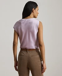 Lauren Ralph Women's Charmeuse Asymmetrical Blouse