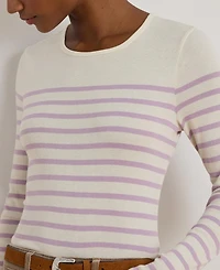 Lauren Ralph Women's Striped Cotton Long-Sleeve Tee