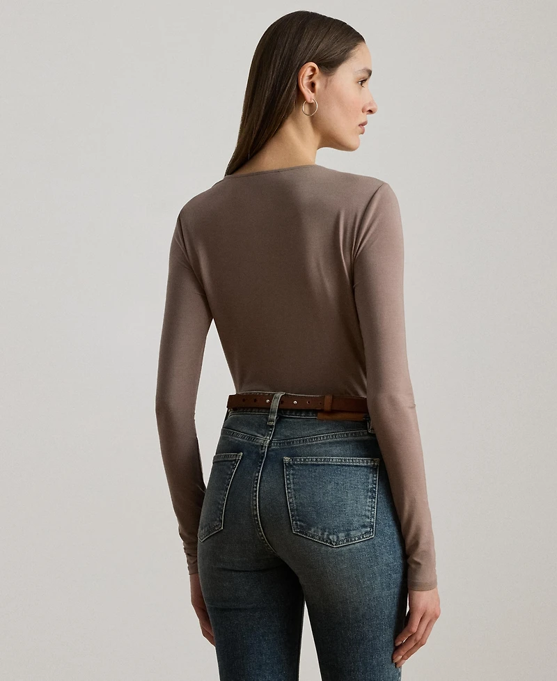 Lauren Ralph Women's Stretch Jersey Asymmetrical Top