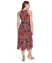 Tommy Hilfiger Women's Chiffon Printed Halter Midi Dress