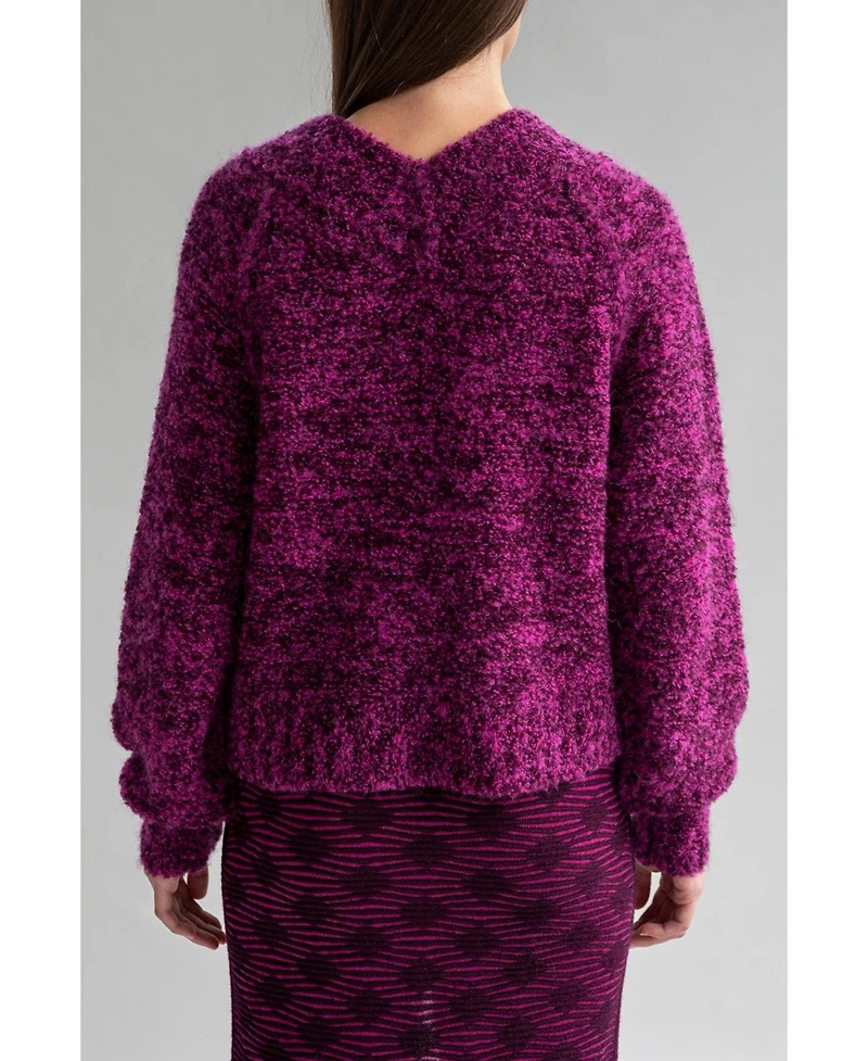 Sskein Women's V-Neck Tonal Boucle Sweater