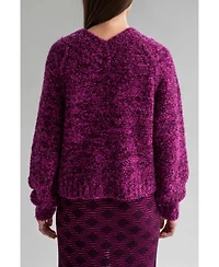 Sskein Women's V-Neck Tonal Boucle Sweater