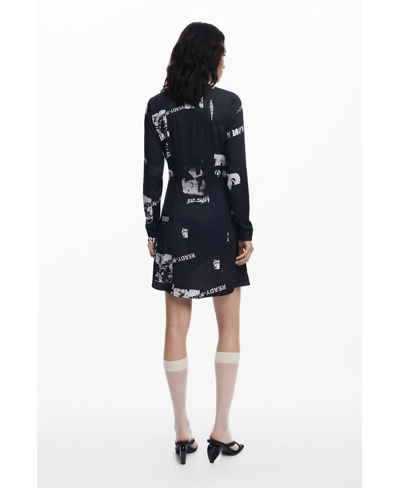 Desigual Women's Short newspaper dress