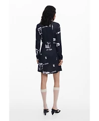 Desigual Women's Short newspaper dress