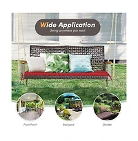 2-Person Rattan Hanging Porch Swing Chair