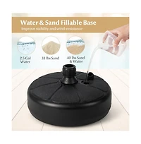 27 lbs Fillable Round Umbrella Base Stand for Yard Garden Poolside