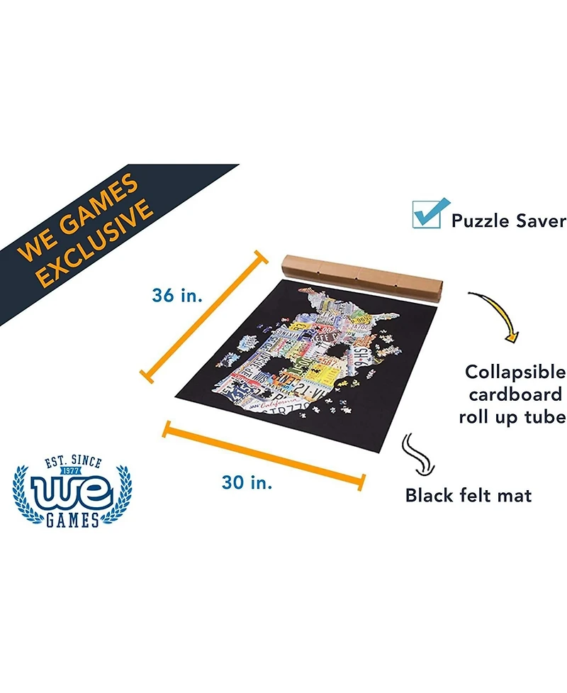 Tdc Games Roll Up Jigsaw Puzzle Felt Mat & Folding Cardboard Tube