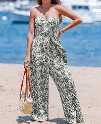 Cupshe Women's Noir Enchantment Floral Jumpsuit