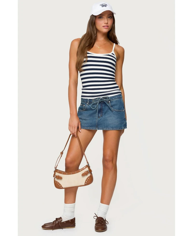 Edikted Women's Bailee Striped Ribbed Tank Top