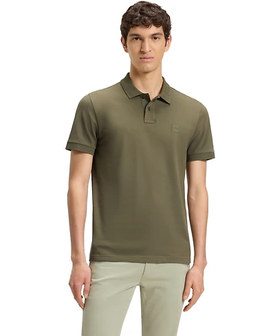 Boss by Hugo Men's Slim-Fit Stretch-Cotton Logo Patch Polo Shirt