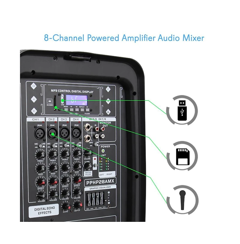 Pyle Pa Speaker Dj Mixer Bundle