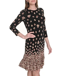 Tommy Hilfiger Women's Jersey Printed Ruffled Shift Dress