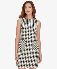 Tommy Hilfiger Women's Knit Houndstooth Sleeveless Shift Dress