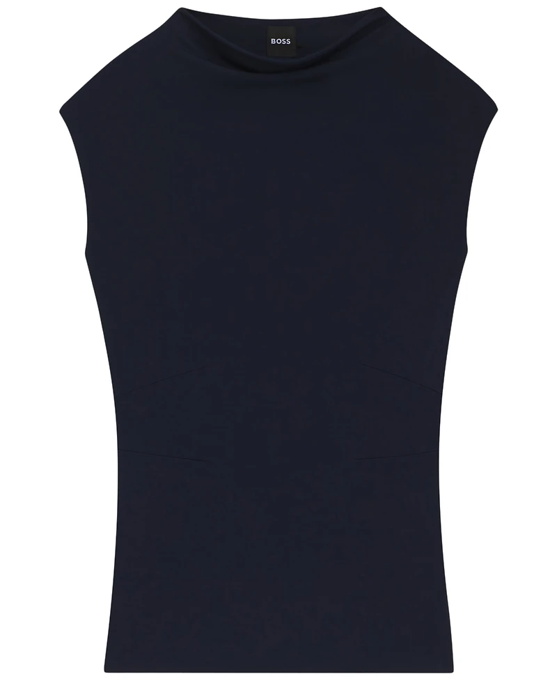 Boss by Hugo Women's Matte Fabric High-Neck Top