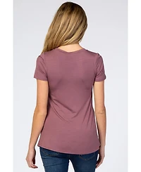 Pinkblush Mauve Layered Wrap Front Maternity Nursing Top