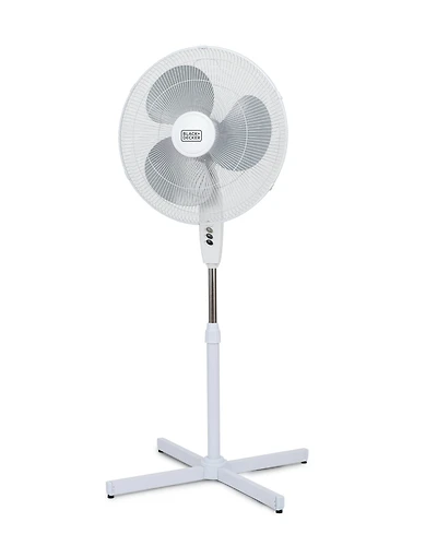 Black+Decker 18-Inch Pedestal Fan, BFP18SXW, Oscillating Fan for Home and Office, White