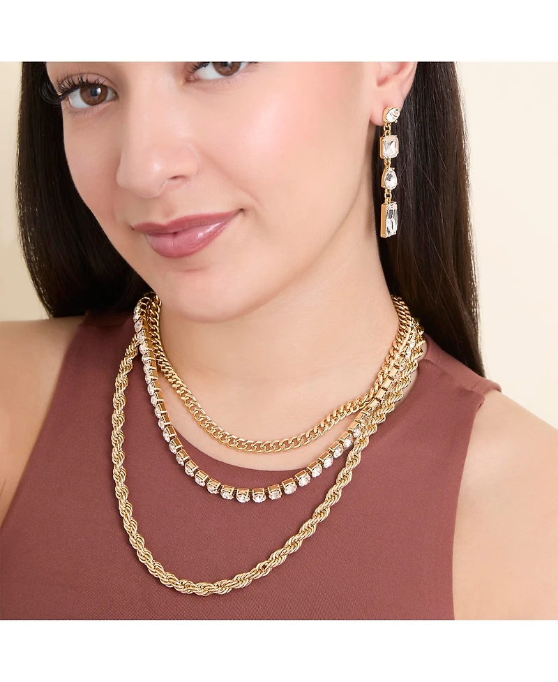 Jessica Simpson 3-Piece Twisted Chain Link Necklace Set