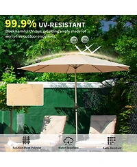 Flynama Outdoor 10FT Patio table Waterproof Umbrellawith Push Button Tilt and Crank