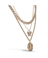 Jessica Simpson Layered Coin & Charm Pendant Necklace