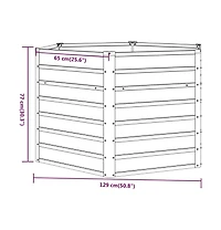 vidaXL Garden Raised Bed Rusty 50.8"x50.8"x30.3" Corten Steel